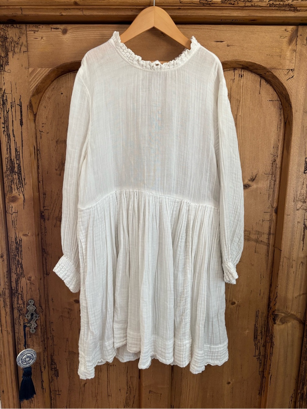Free People Women’s White Cotton Gauze Mini Dress Size S